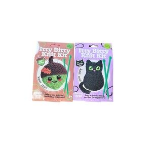 NEW Itty Bitty Knit Kits Lot of 2 Lil Acorn Spooky Cat Beginners Craft 8+